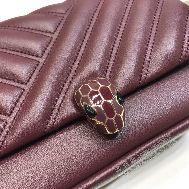 Bvlgari女包 寶格麗迷你號新品 幾何形狀鏈條斜挎包 Serpenti Cabocho Mini蛇頭包 B288760  fyd1523